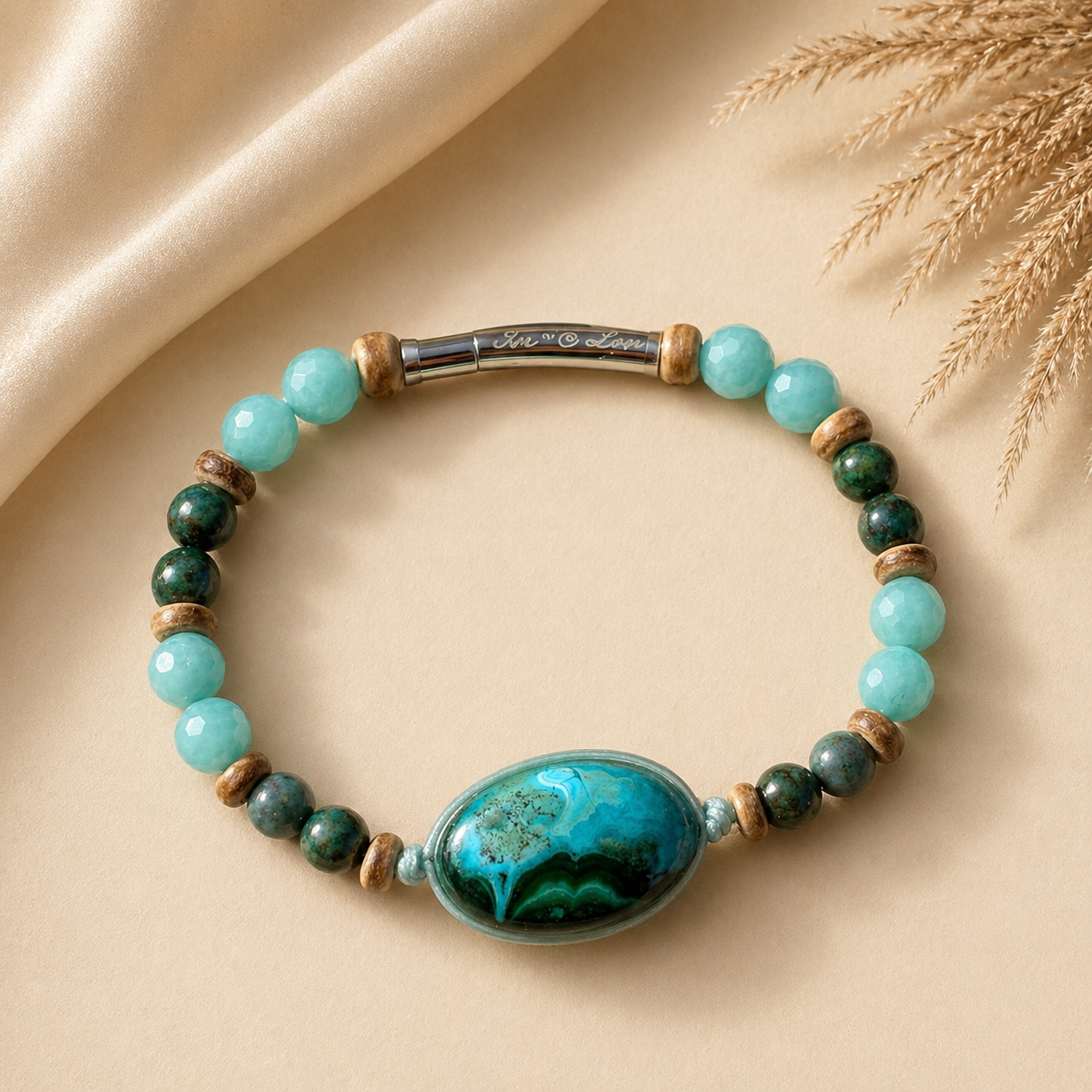 DeepBlueEarth mit Azurit/Malachit - Armband