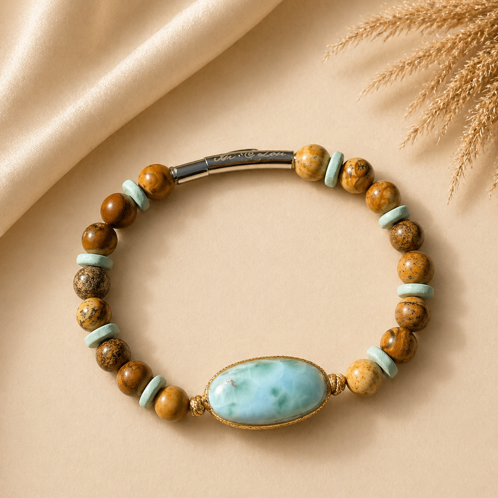 Dünenausflug  mit Larimar - Armband