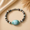 GrauerFelsen mit Larimar - Armband