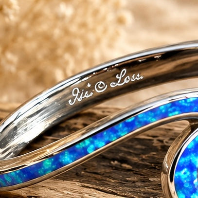 Ocean Glow Ring - Wellenring - blau