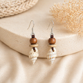 PureNature - Muschelohrringe -  beige * braun